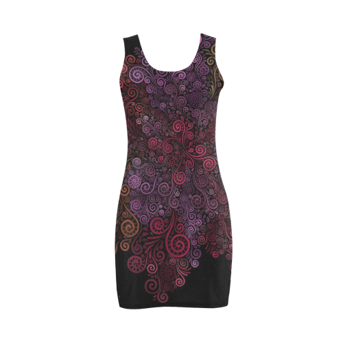 Psychedelic 3D Rose Medea Vest Dress (Model D06)