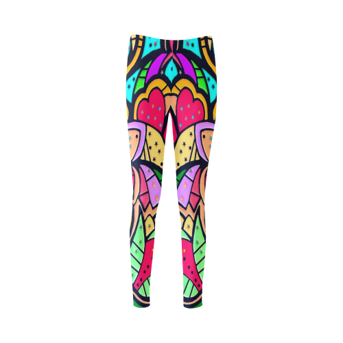 Popart Leaves by Nico Bielow Cassandra Women's Leggings (Model L01)