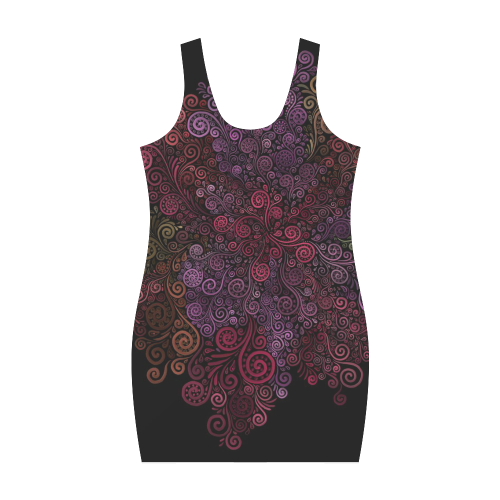 Psychedelic 3D Rose Medea Vest Dress (Model D06)