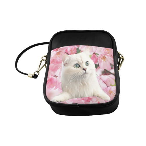 Cat and Flowers Sling Bag (Model 1627)