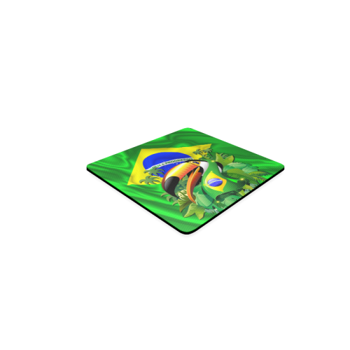 Brazil Flag with Toco Toucan Square Coaster