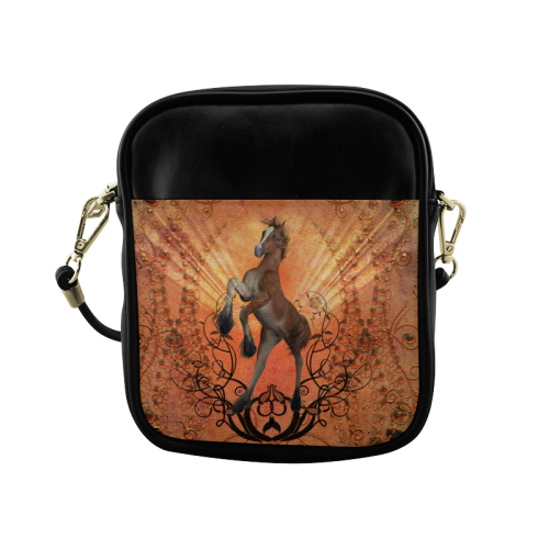 Awesome, cute foal with floral elements Sling Bag (Model 1627)