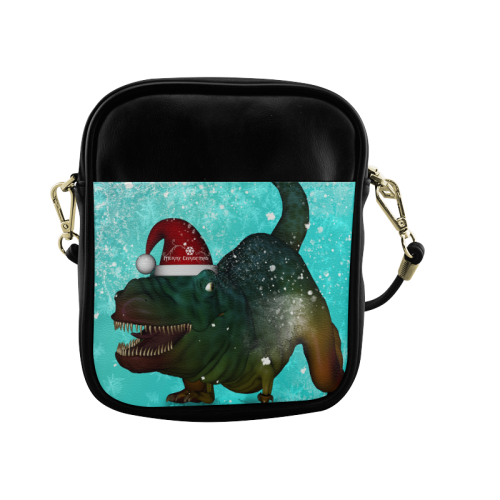 Christmas time, funny dinosaur Sling Bag (Model 1627)
