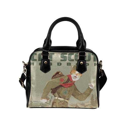 The Cat Scouts Handbook PU Leather Handbag Shoulder Handbag (Model 1634)