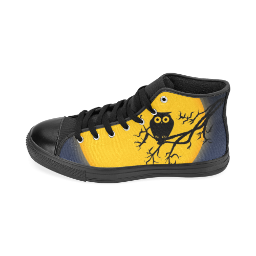 Happy Halloween with  a owl in the night Men’s Classic High Top Canvas Shoes /Large Size (Model 017)