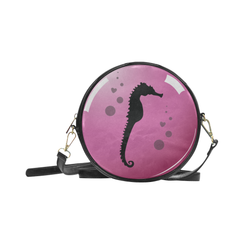 Seahorse Pink Round Sling Bag (Model 1647)