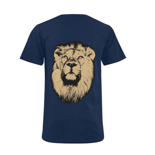 LION Men's V-Neck T-shirt (USA Size) (Model T10)