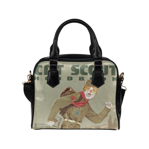 The Cat Scouts Handbook PU Leather Handbag Shoulder Handbag (Model 1634)