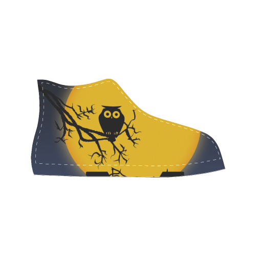 Happy Halloween with  a owl in the night Men’s Classic High Top Canvas Shoes (Model 017)