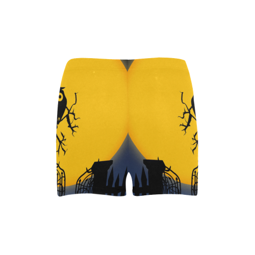 Happy Halloween with  a owl in the night Briseis Skinny Shorts (Model L04)