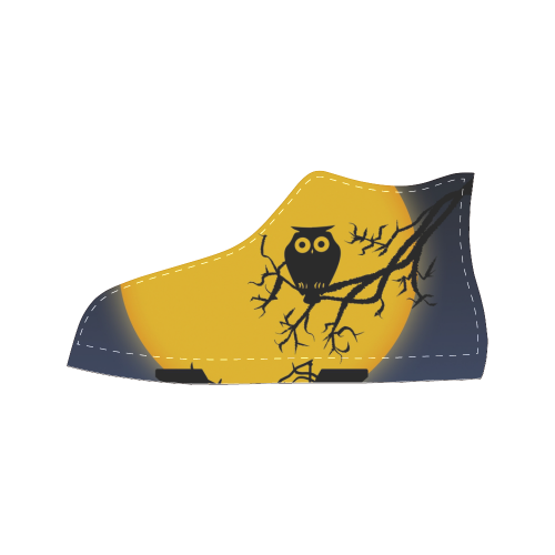Happy Halloween with  a owl in the night Men’s Classic High Top Canvas Shoes (Model 017)