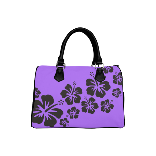 HIBISCUS aloha blossoms garland black Boston Handbag (Model 1621)