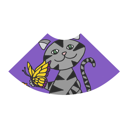 Funny Gray Tiger Cat with Butterfly Atalanta Sundress (Model D04)