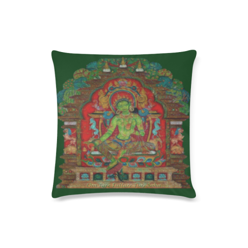 Green Tara from Tibetan Buddhism Custom Zippered Pillow Case 16"x16"(Twin Sides)