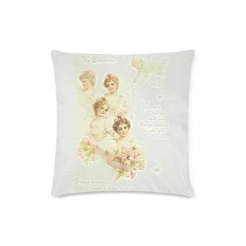 Vintage painting of bridemaids Custom Zippered Pillow Case 16"x16"(Twin Sides)