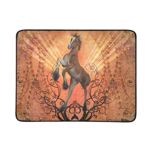 Awesome, cute foal with floral elements Beach Mat 78"x 60"