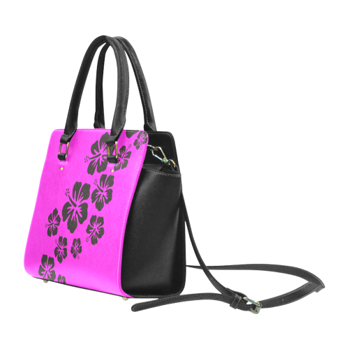 HIBISCUS aloha blossoms garland black Classic Shoulder Handbag (Model 1653)