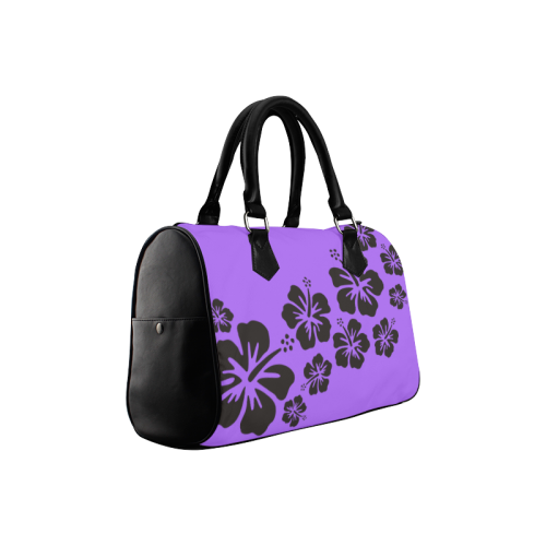 HIBISCUS aloha blossoms garland black Boston Handbag (Model 1621)