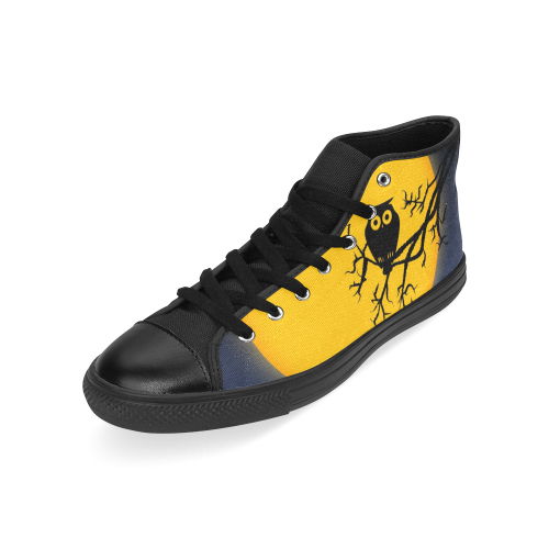 Happy Halloween with  a owl in the night Men’s Classic High Top Canvas Shoes /Large Size (Model 017)