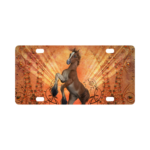 Awesome, cute foal with floral elements Classic License Plate