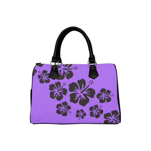 HIBISCUS aloha blossoms garland black Boston Handbag (Model 1621)