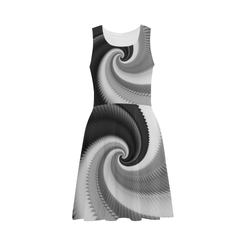 Black and White Dragon Scales Spiral Atalanta Sundress (Model D04)