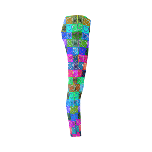 Lovely Hearts Mosaic Pattern - Grunge Colored Cassandra Women's Leggings (Model L01)