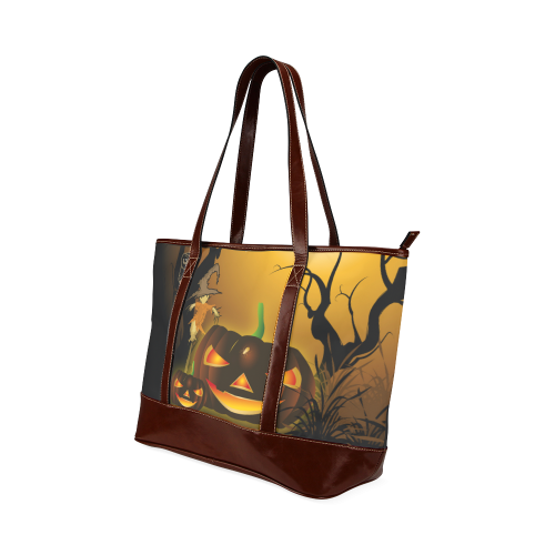 Halloween, Funny scarecrow with punpkin Tote Handbag (Model 1642)