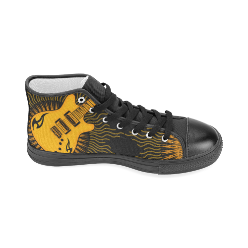 Tribal Sun Guitar by ArtformDesigns Men’s Classic High Top Canvas Shoes (Model 017)