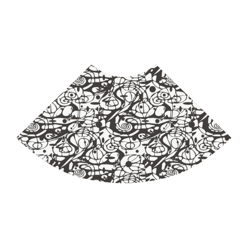 Crazy Spiral Shapes Pattern - Black White Atalanta Sundress (Model D04)