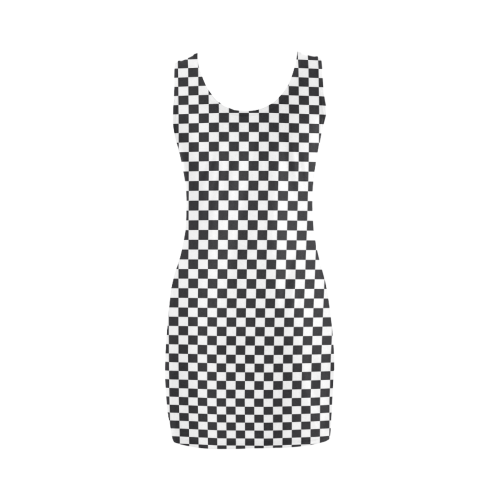 RACING / CHESS SQUARES pattern - black Medea Vest Dress (Model D06)