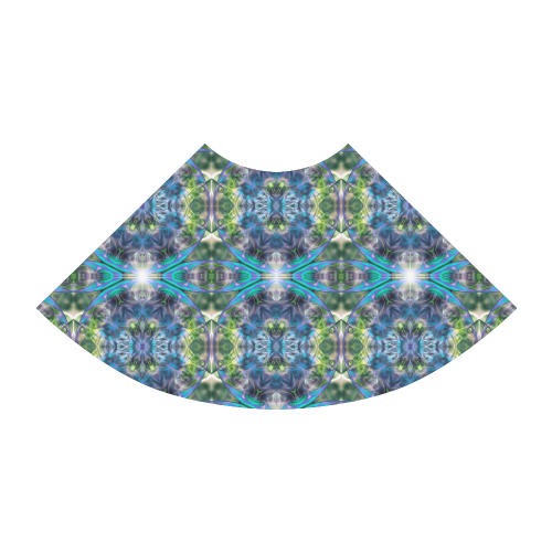 Fractal Kaleidoscope Mosaic -  Cyan Green Atalanta Sundress (Model D04)