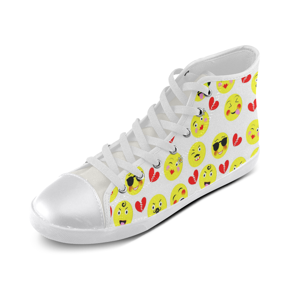 Emoji Fashion Cute Patterned Shoes High Top Canvas Kid's Shoes (Model