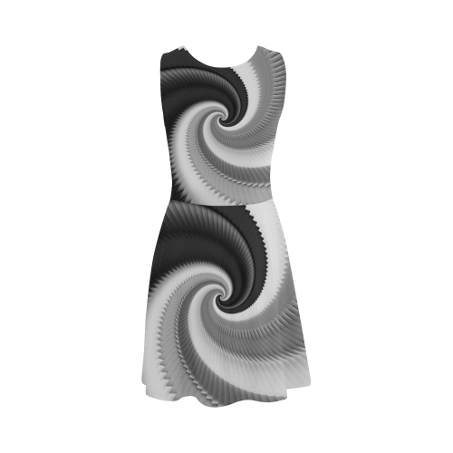 Black and White Dragon Scales Spiral Atalanta Sundress (Model D04)