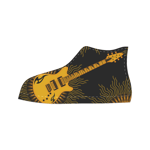 Tribal Sun Guitar by ArtformDesigns Men’s Classic High Top Canvas Shoes (Model 017)