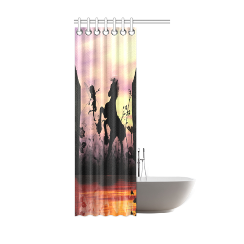 Wonderful fairy with foal in the sunset Shower Curtain 36"x72"