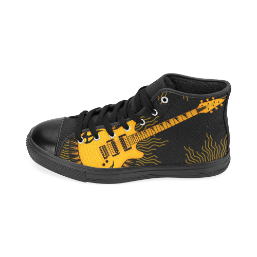 Tribal Sun Guitar by ArtformDesigns Men’s Classic High Top Canvas Shoes /Large Size (Model 017)