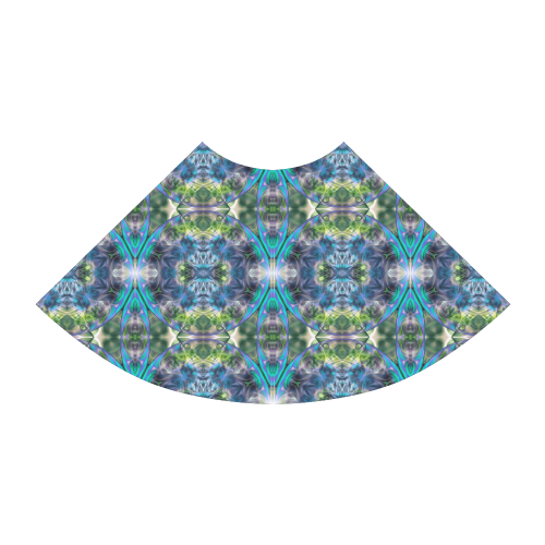 Fractal Kaleidoscope Mosaic -  Cyan Green Atalanta Sundress (Model D04)