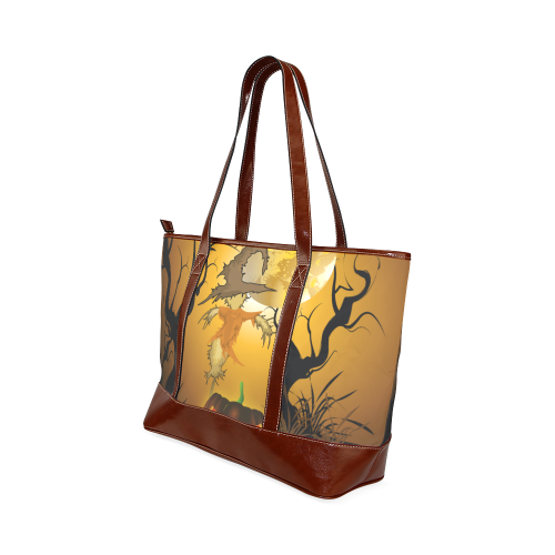 Funny scarecrow with punpkin Tote Handbag (Model 1642)