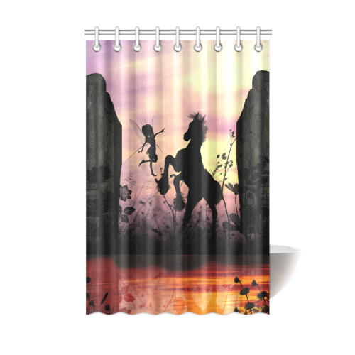 Wonderful fairy with foal in the sunset Shower Curtain 48"x72"