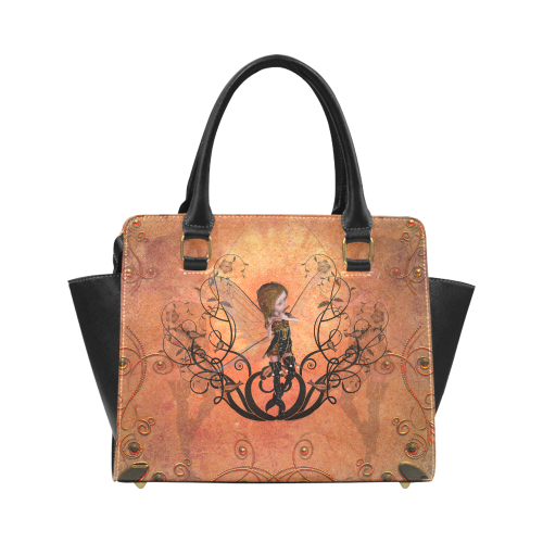 Cute fairy playing flute, Classic Shoulder Handbag (Model 1653)