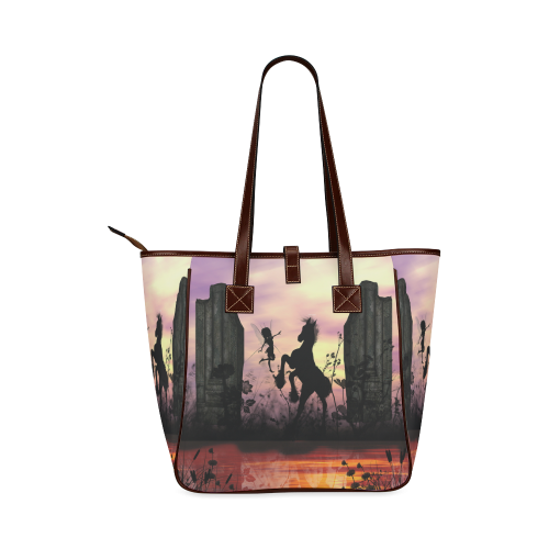 Wonderful fairy with foal in the sunset Classic Tote Bag (Model 1644)