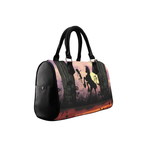 Wonderful fairy with foal in the sunset Boston Handbag (Model 1621)