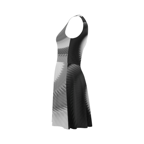 Black and White Dragon Scales Spiral Atalanta Sundress (Model D04)