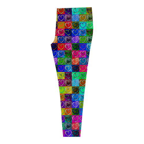 Lovely Hearts Mosaic Pattern - Grunge Colored Cassandra Women's Leggings (Model L01)