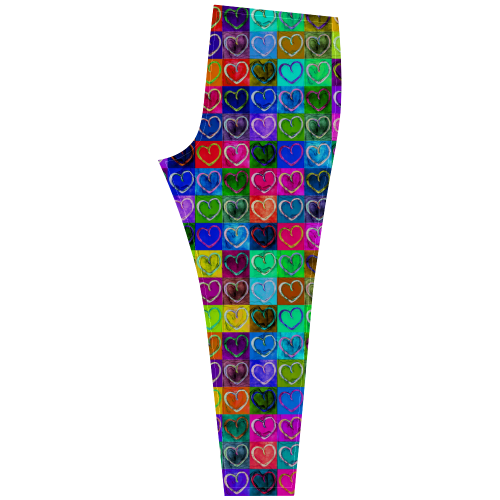 Lovely Hearts Mosaic Pattern - Grunge Colored Cassandra Women's Leggings (Model L01)