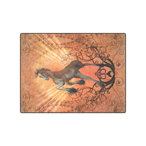 Awesome, cute foal with floral elements Blanket 50"x60"