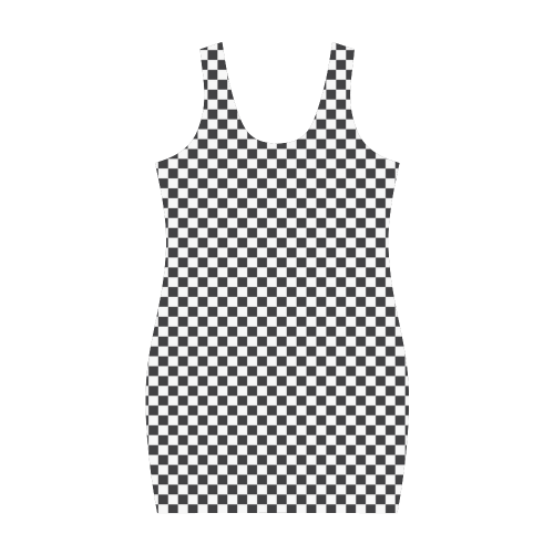 RACING / CHESS SQUARES pattern - black Medea Vest Dress (Model D06)