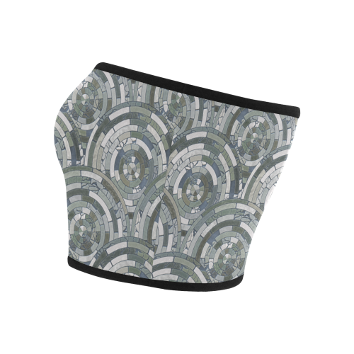 Stones Round Mosaic Pattern - grey Bandeau Top