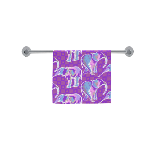 Cute Violet Elephants Pattern Custom Towel 16"x28"